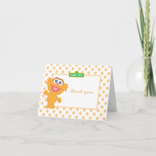 Cartão De Agradecimento Bebê Zoey Aniversário Obrigado (Frente)