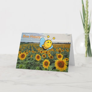 Cartão De Agradecimento Bee Happy. placa de vazio