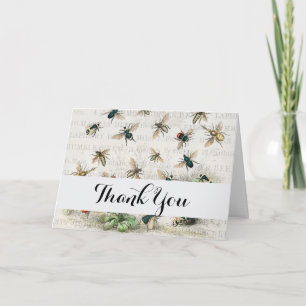 Cartão De Agradecimento Bee Honey Queen Bees Antique