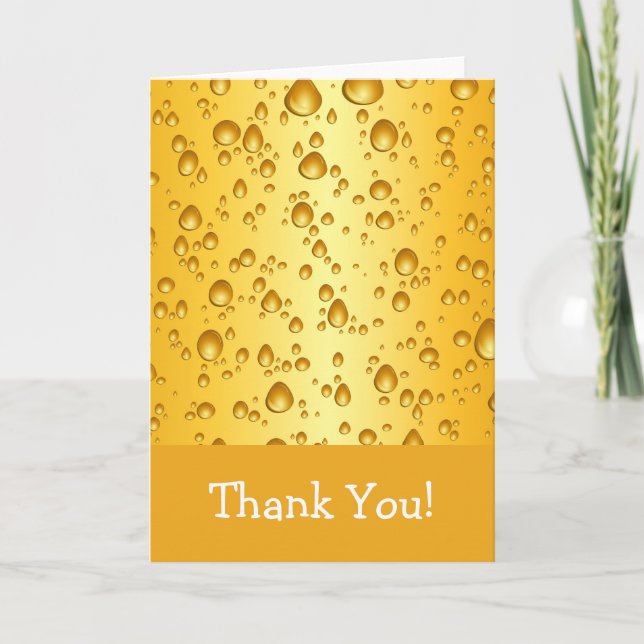 Cartão De Agradecimento Beer Drops Thank You Card (Frente)