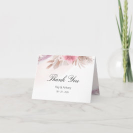Cartão De Agradecimento Beijo Rosa Floral Sobremesa Rosa Casamento Gratidã