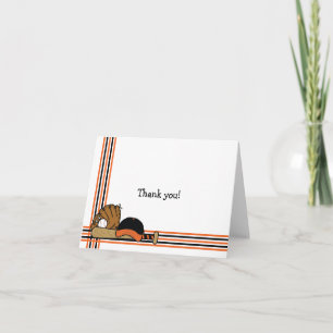 Cartão De Agradecimento Beisebol Laranja e Preto Obrigado chá de fraldas N