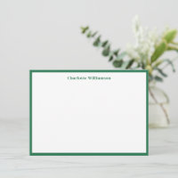 Bela Kelly Green Border Personalization Stationery