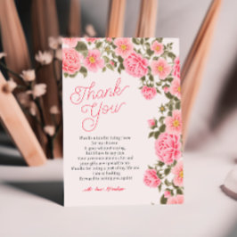 CARTÃO DE AGRADECIMENTO BELAS ROSAS SELVAGENS ROSADAS CHUVA DE BENÇÃOS NOI