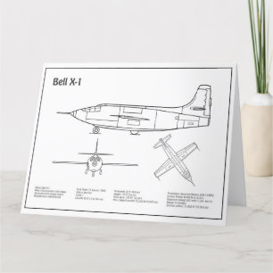 Cartão De Agradecimento Bell X-1 - Planos de Blueprint do Avião BD