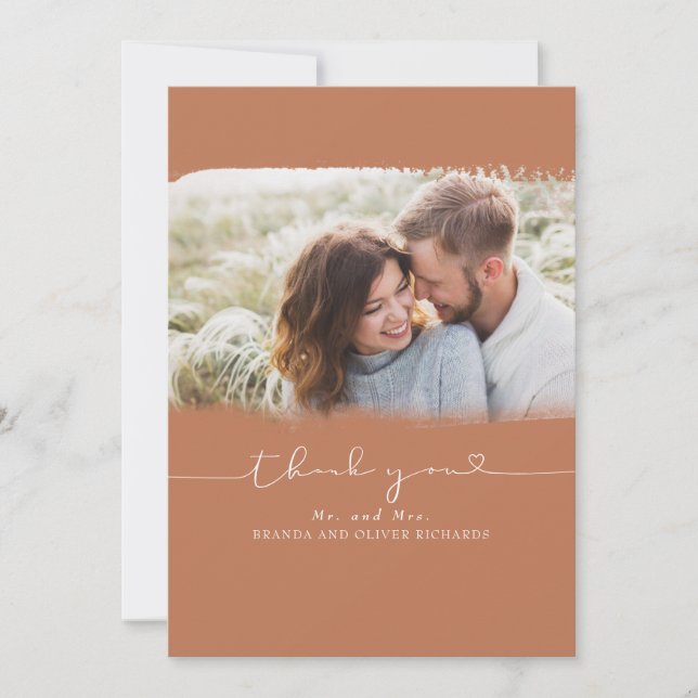 Cartão De Agradecimento Belo Casamento Bonito, Obrigado Foto (Frente)