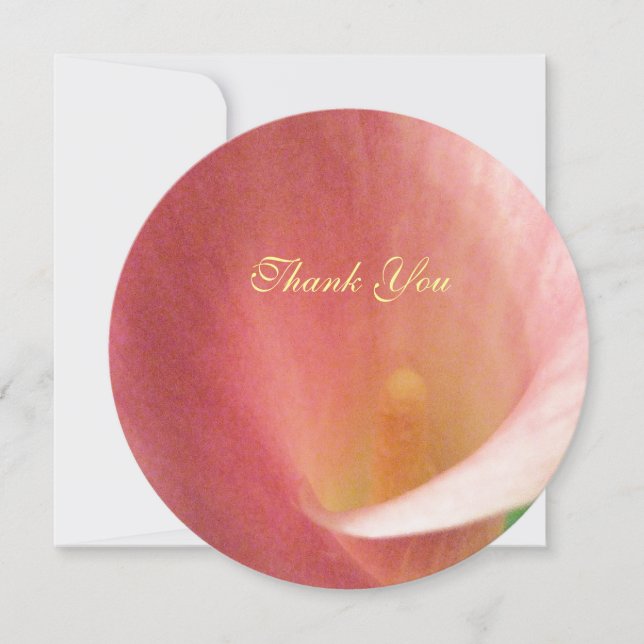 Cartão De Agradecimento Belo Casamento Elegante Cala Lily Obrigado (Frente)