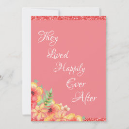 Cartão De Agradecimento Belo Coral Floral Rosa Casamento