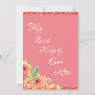 Cartão De Agradecimento Belo Coral Floral Rosa Casamento