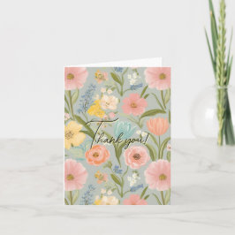 Cartão De Agradecimento Belo design floral personalizado