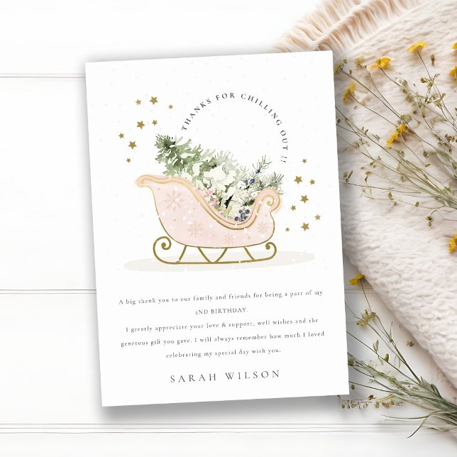 Cartão De Agradecimento Belo Dourado Inverno Dorme Em Qualquer Noite De Id (Criador carregado)