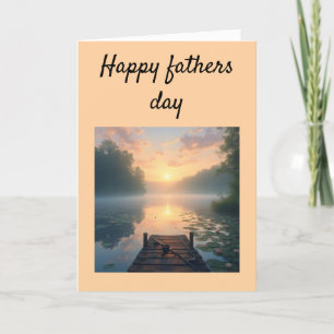 Cartão De Agradecimento Belo lago e doca no nascer do sol