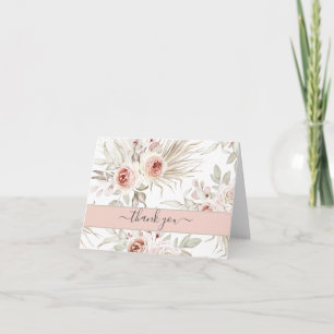 Cartão De Agradecimento Belo Pastel Pink Floral, Obrigado