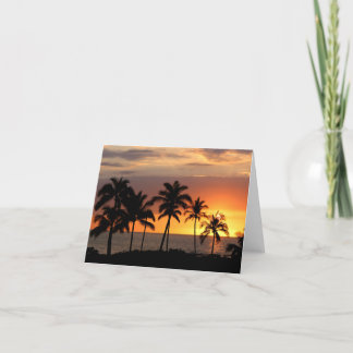 Cartão De Agradecimento Belo pôr do sol na praia