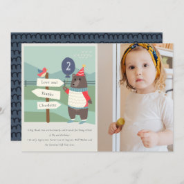 Cartão De Agradecimento Belo Urso de Aves Maravilha Marcha Qualquer Foto I