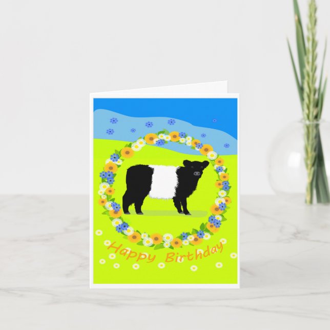 Cartão De Agradecimento Belted Galloway calf birthday card (Frente)