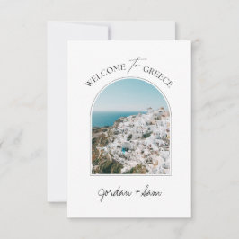 Cartão De Agradecimento Bem-vindo à placa de anotação Grécia Santorini