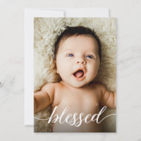 Bendito script Moderno Cross Baby Baptism Foto