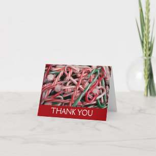 Cartão De Agradecimento Bengalas e Peppermints Natal Férias de Natal