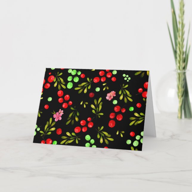 Cartão De Agradecimento Berries Pattern (Frente)