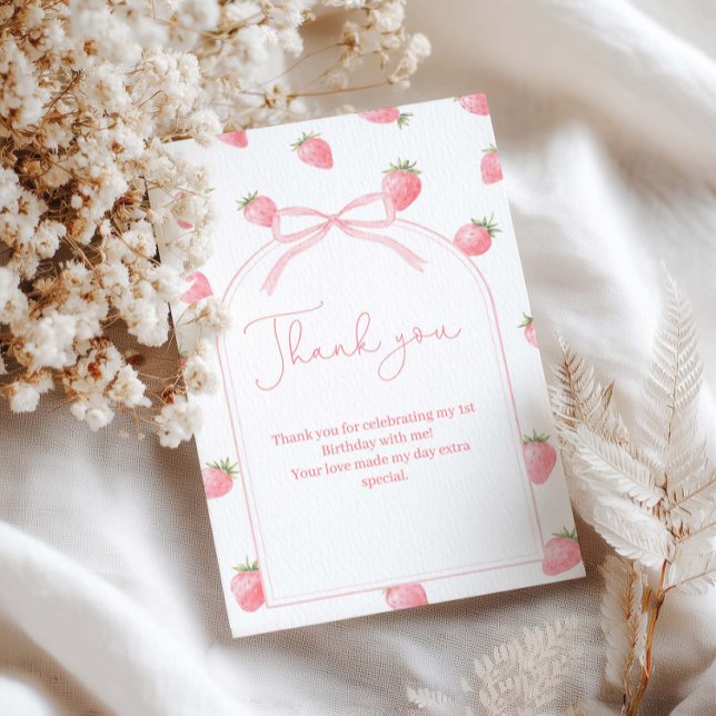 Cartão De Agradecimento Berry First Birthday Girl (Criador carregado)