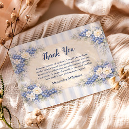 Cartão De Agradecimento Berry First Blue Garden Party 1st Birthday