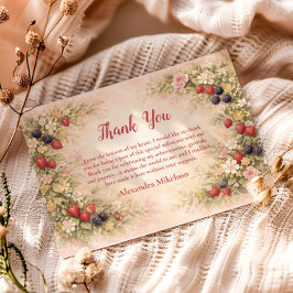 Cartão De Agradecimento Berry First Garden 1st Birthday