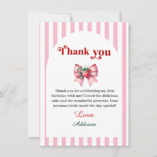 Cartão De Agradecimento Berry First Strawberry e Arco