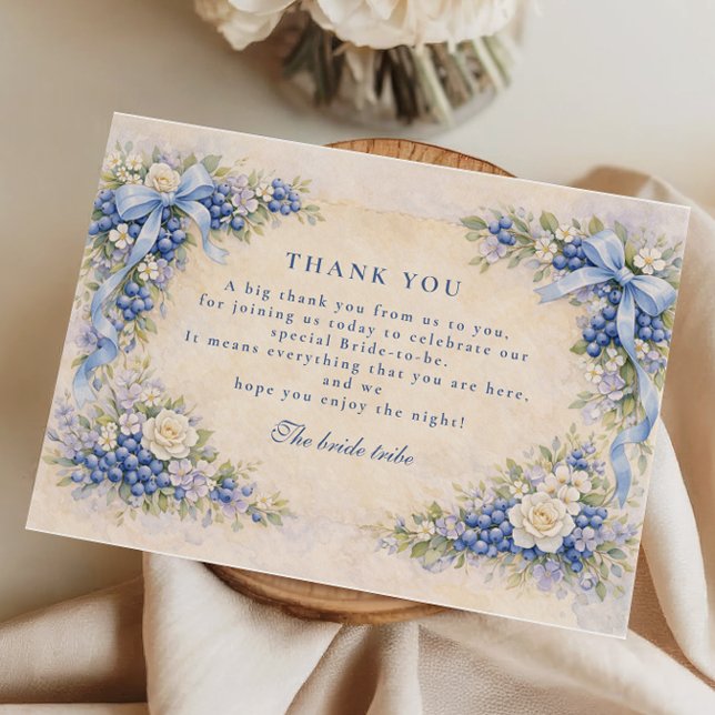 Cartão De Agradecimento Berry in Love Blueberry Bridal Shower (Criador carregado)