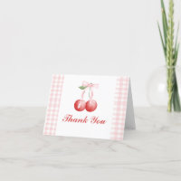 Berry Sweet Cherry aniversário Pink Arco Gingham