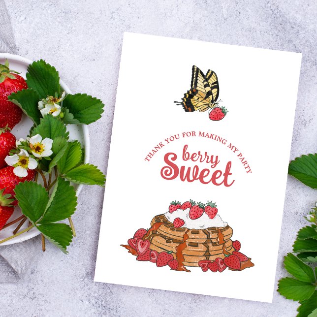 Cartão De Agradecimento Berry Sweet Waffles Aniversário Obrigado (Criador carregado)