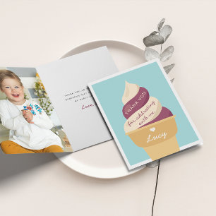 Cartão De Agradecimento Berry Vanilla Ice Cream Swirl Kids Birthday