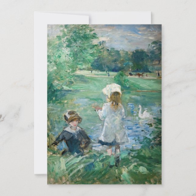 Cartão De Agradecimento Berthe Morisot - À Beira de um Lago (Frente)