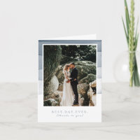 Best Day Ever Dipped Blue Watercolor Wedding Photo