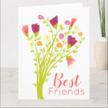 Cartão De Agradecimento Best Friends Happy Birthday Flowered Card<br><div class="desc">Girlfriends, best friends folded paper birthday card, text inside and out can be personalized to any message or text is removable. The pretty flowered image can be changed to your own photographs too. The text, and background can be switched to any colour to compliment your very own style. Colours are...</div>