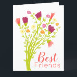 Cartão De Agradecimento Best Friends Happy Birthday Flowered Card<br><div class="desc">Girlfriends, best friends folded paper birthday card, text inside and out can be personalized to any message or text is removable. The pretty flowered image can be changed to your own photographs too. The text, and background can be switched to any colour to compliment your very own style. Colours are...</div>