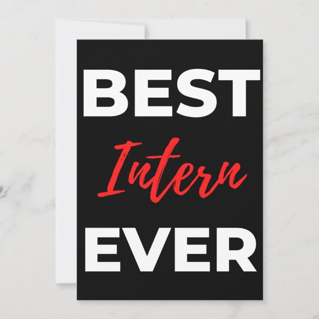 Cartão De Agradecimento Best Intern Ever (Frente)