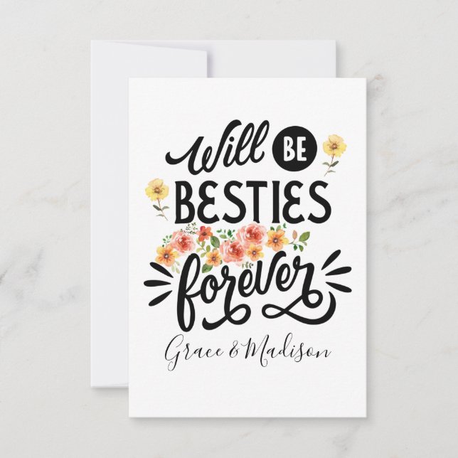 Cartão De Agradecimento Besties for Life BFF Friends Forever Gift (Frente)