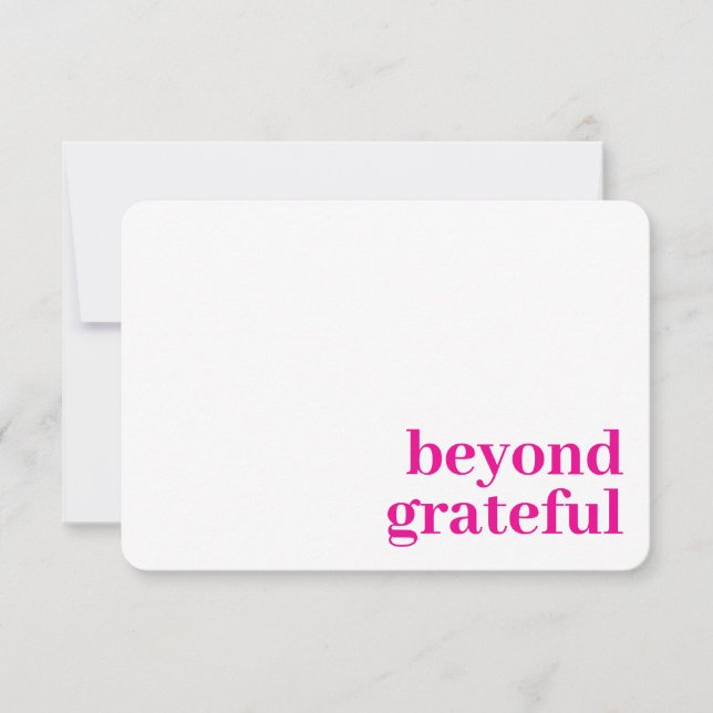 Cartão De Agradecimento Beyond Grateful Thank You Modern Elegant Card (Frente)