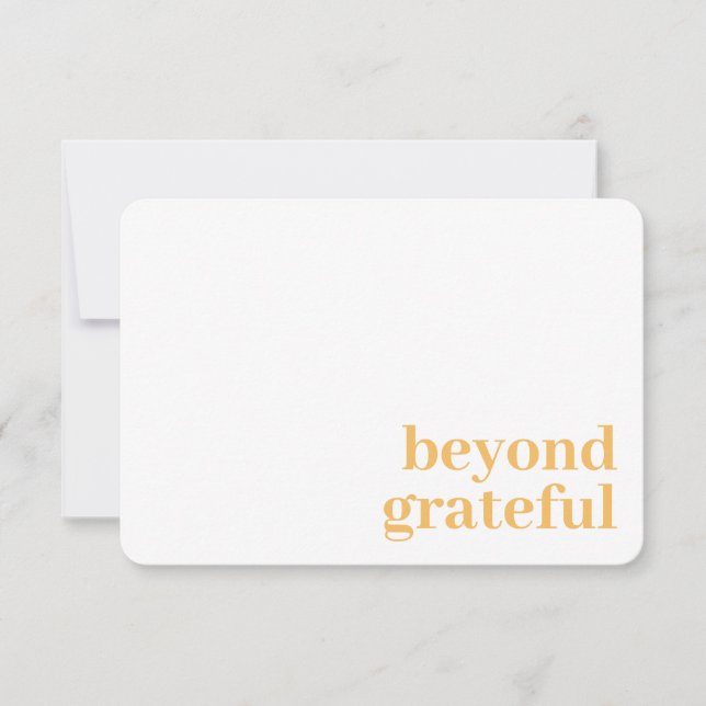 Cartão De Agradecimento Beyond Grateful Thank You Modern Marigold Card (Frente)