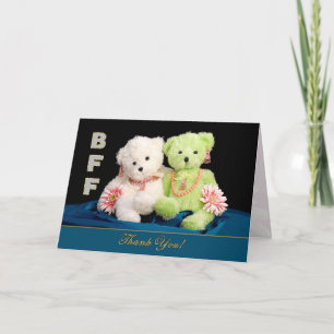 CARTÃO DE AGRADECIMENTO BFF - BEST FRIENDS FOREVER - THANK YOU CARD