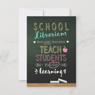 Cartão De Agradecimento Bibliotecários Escolares Que Adoram Ensinar