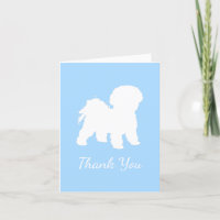 Bichon Frise Dog Baby Blue Boy Thank You Cards