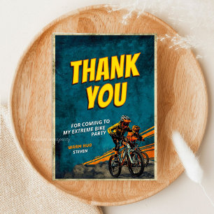Cartão De Agradecimento Bicicleta BMX "Vamos Pedalar" Aniversário - Estilo