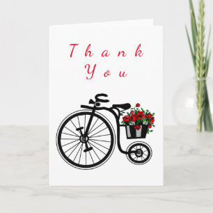 Cartão de Agradecimento Bicicleta com Flores Para