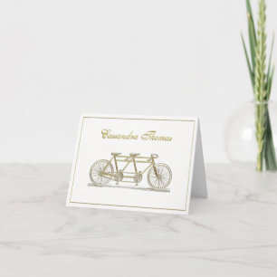 Cartão De Agradecimento Bicicleta De ouro Criada Para Dois Quadros H