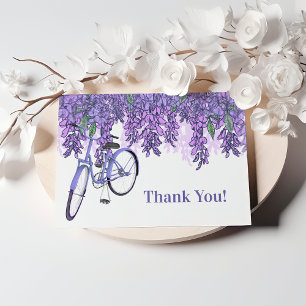 Cartão De Agradecimento Bicicleta Enfeitiçante de Wisteria Obrigado