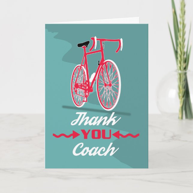 Cartão De Agradecimento Bicycle Coach Thank You, Modern Design, Card (Frente)