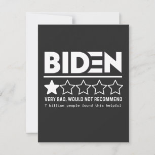 Cartão De Agradecimento Biden Muito Ruim Não Recomendaria Camisa-T