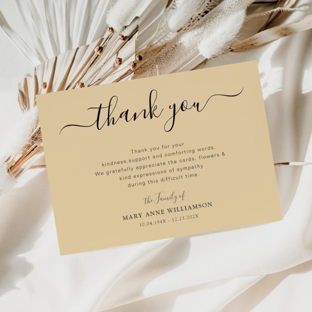 Cartão De Agradecimento biegen funeral obrigado nota (Criador carregado)